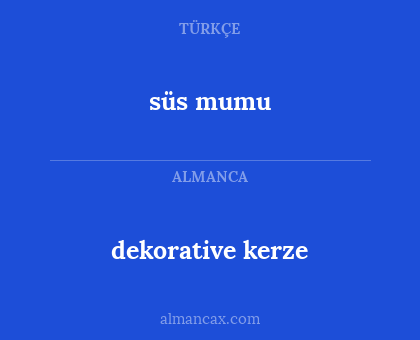 dekorative kerze - süs mumu