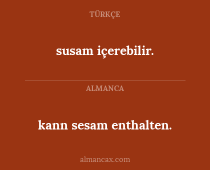 susam içerebilir. - kann sesam enthalten.