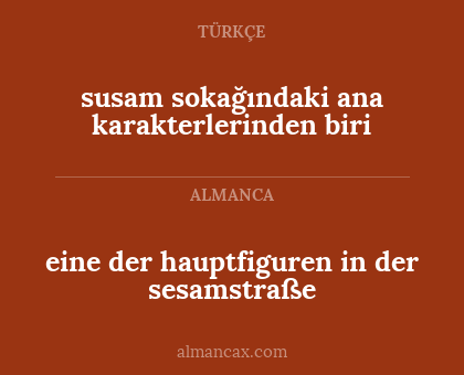 eine der hauptfiguren in der sesamstraße - susam sokağındaki ana karakterlerinden biri