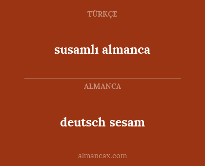 deutsch sesam - susamlı almanca