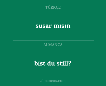 susar mısın - bist du still?