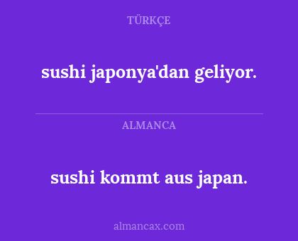 sushi kommt aus japan. - sushi japonya'dan geliyor.