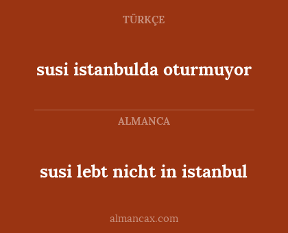 susi lebt nicht in istanbul - susi istanbulda oturmuyor