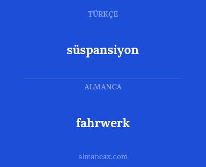 fahrwerk - süspansiyon