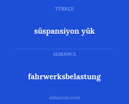 fahrwerksbelastung - süspansiyon yük