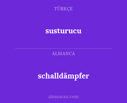 susturucu - schalldämpfer