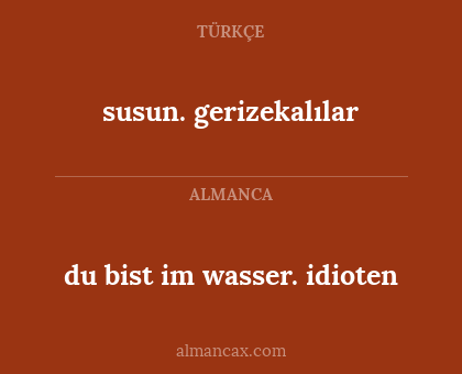 susun. gerizekalılar - du bist im wasser. idioten