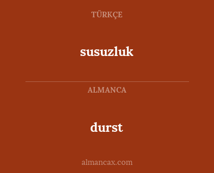 durst - susuzluk