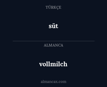 vollmilch - süt