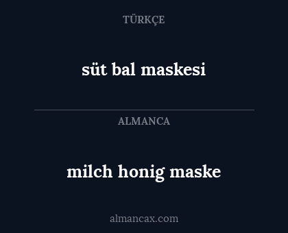 milch honig maske - süt bal maskesi