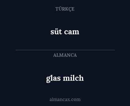 glas milch - süt cam