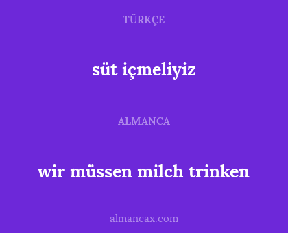 wir müssen milch trinken - süt içmeliyiz
