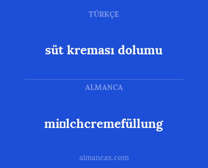 süt kreması dolumu - mi̇lchcremefüllung