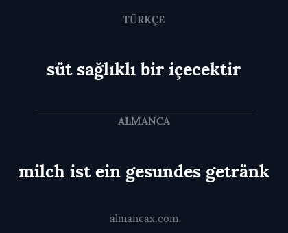milch ist ein gesundes getränk - süt sağlıklı bir içecektir