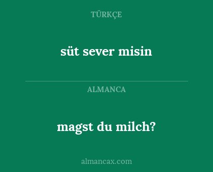 magst du milch? - süt sever misin