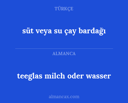 süt veya su çay bardağı - teeglas milch oder wasser