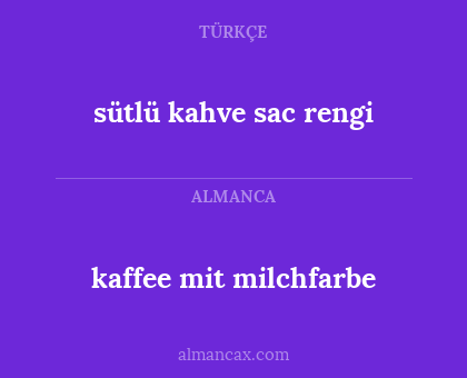 kaffee mit milchfarbe - sütlü kahve sac rengi