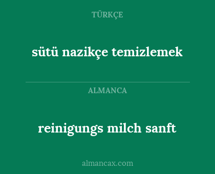 sütü nazikçe temizlemek - reinigungs milch sanft