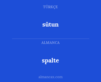 spalte - sütun