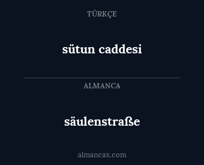 säulenstraße - sütun caddesi