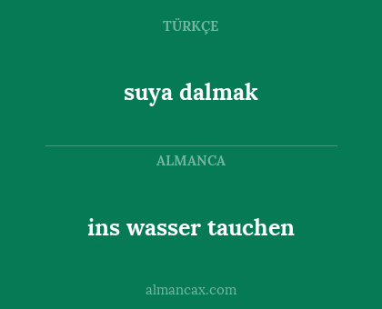 ins wasser tauchen - suya dalmak