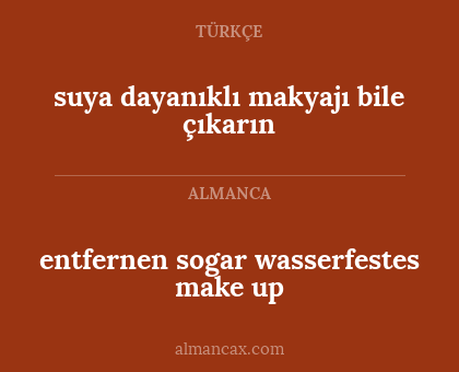 entfernen sogar wasserfestes make up - suya dayanıklı makyajı bile çıkarın