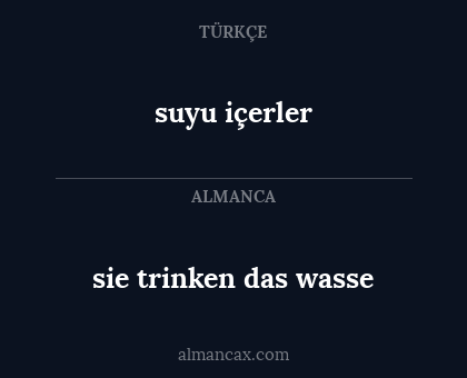 suyu içerler - sie trinken das wasse