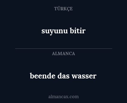 suyunu bitir - beende das wasser