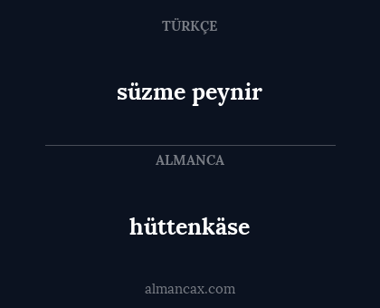 süzme peynir - hüttenkäse