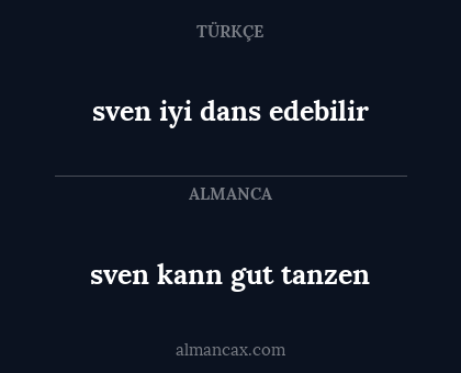 sven iyi dans edebilir - sven kann gut tanzen