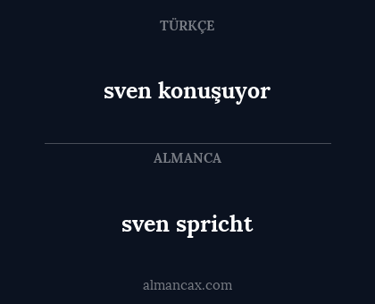 sven spricht - sven konuşuyor