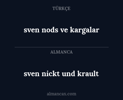 sven nods ve kargalar - sven nickt und krault