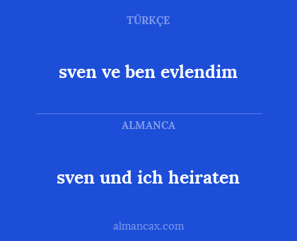 sven ve ben evlendim - sven und ich heiraten