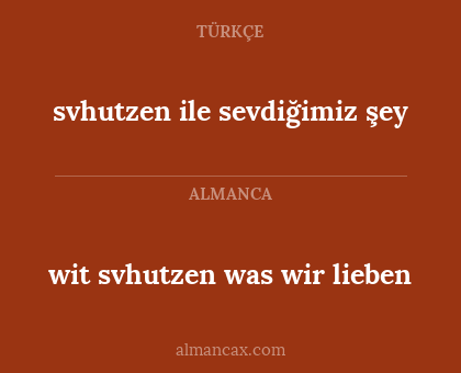 svhutzen ile sevdiğimiz şey - wit svhutzen was wir lieben