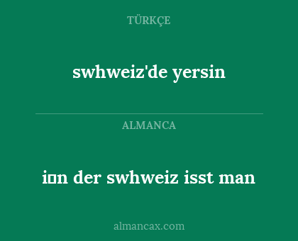 i̇n der swhweiz isst man - swhweiz'de yersin