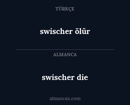 swischer die - swischer ölür