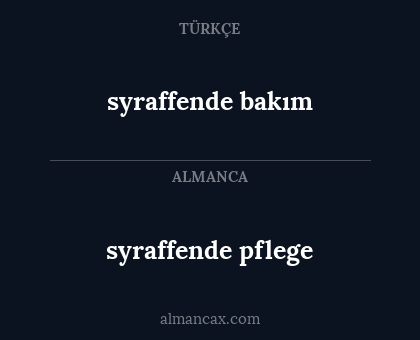syraffende bakım - syraffende pflege