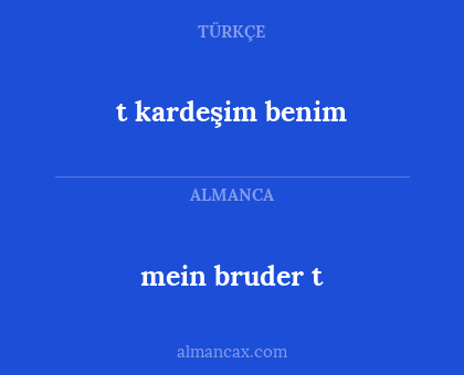 t kardeşim benim - mein bruder t