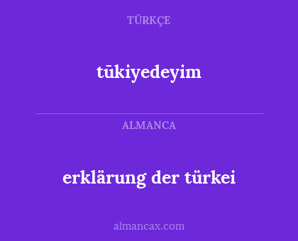 erklärung der türkei - tūkiyedeyim