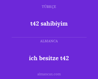 t42 sahibiyim - ich besitze t42