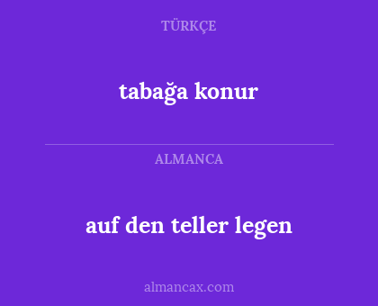 auf den teller legen - tabağa konur