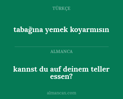 tabağına yemek koyarmısın - kannst du auf deinem teller essen?