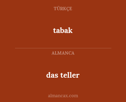 tabak - das teller