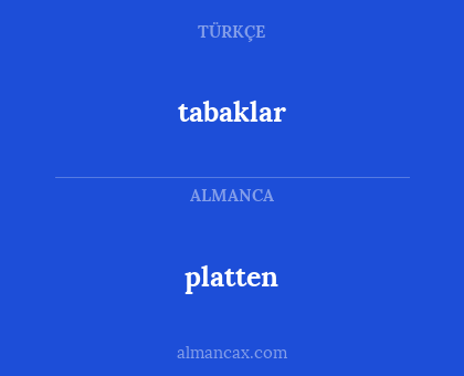 tabaklar - platten