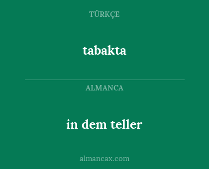 in dem teller - tabakta
