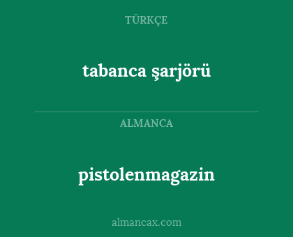 tabanca şarjörü - pistolenmagazin