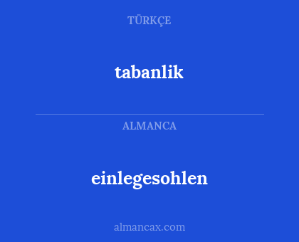 tabanlik - einlegesohlen