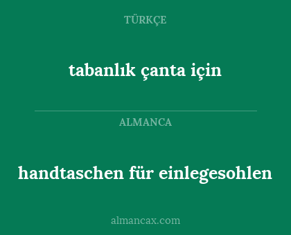 handtaschen für einlegesohlen - tabanlık çanta için