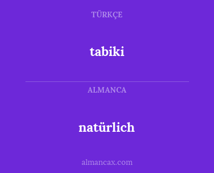 natürlich - tabiki