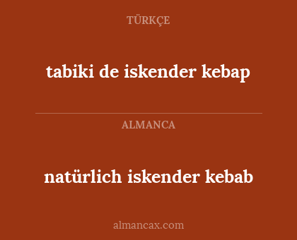 natürlich iskender kebab - tabiki de iskender kebap